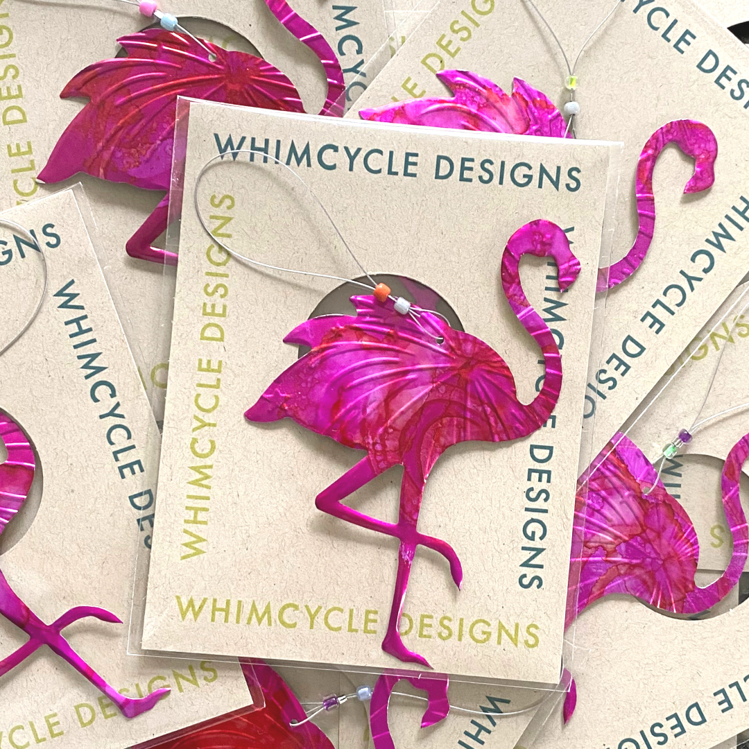 Ornament - Recycled Can Flamingo