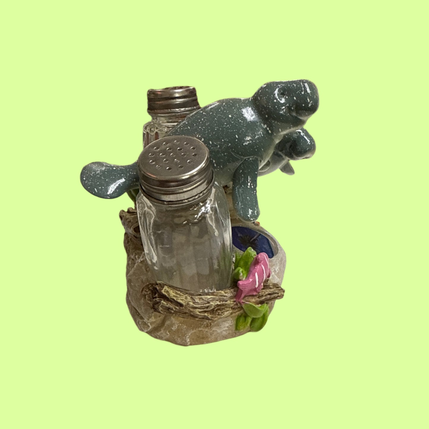 S&P - Dolphins Salt & Pepper holder w shakers 4.5"