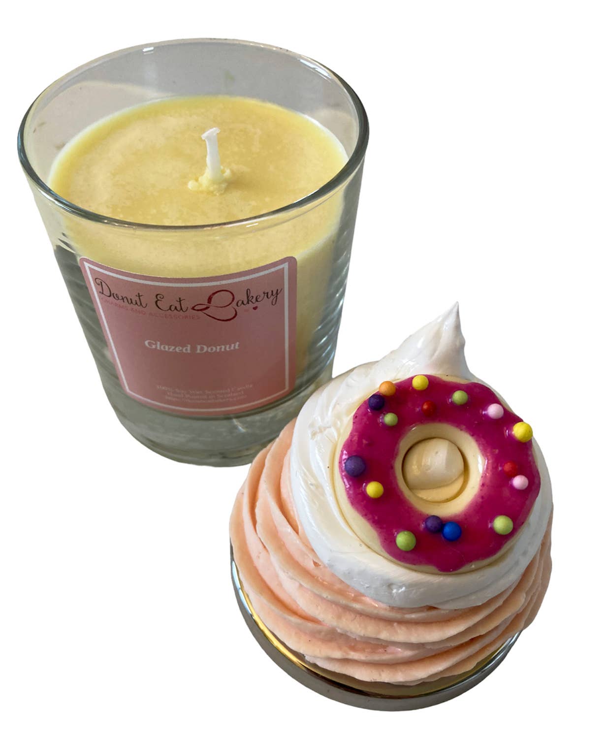 *Candle - Decorative Lid - Glazed Donut Cupcake