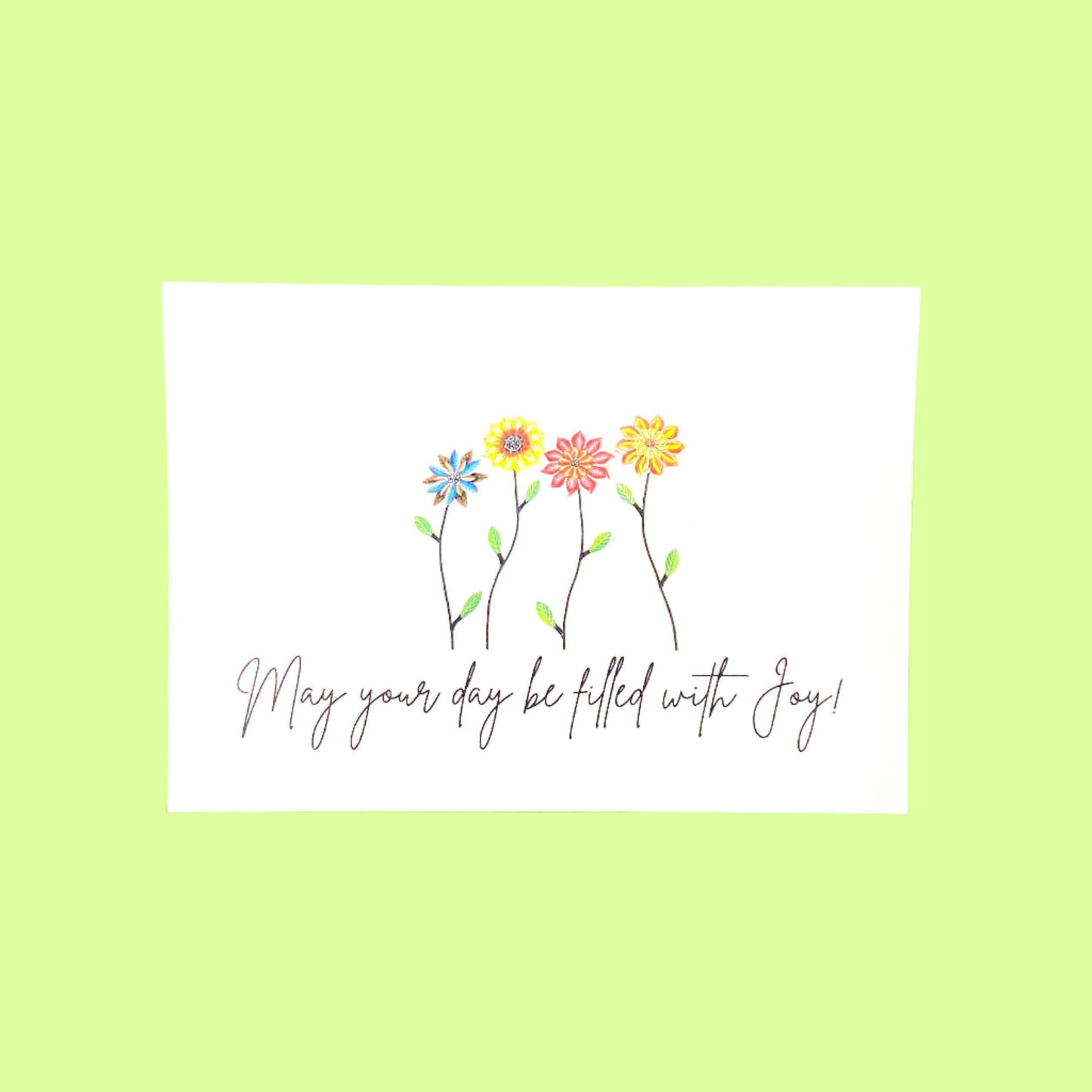 Greeting Card - 4 Florals - Filled w joy