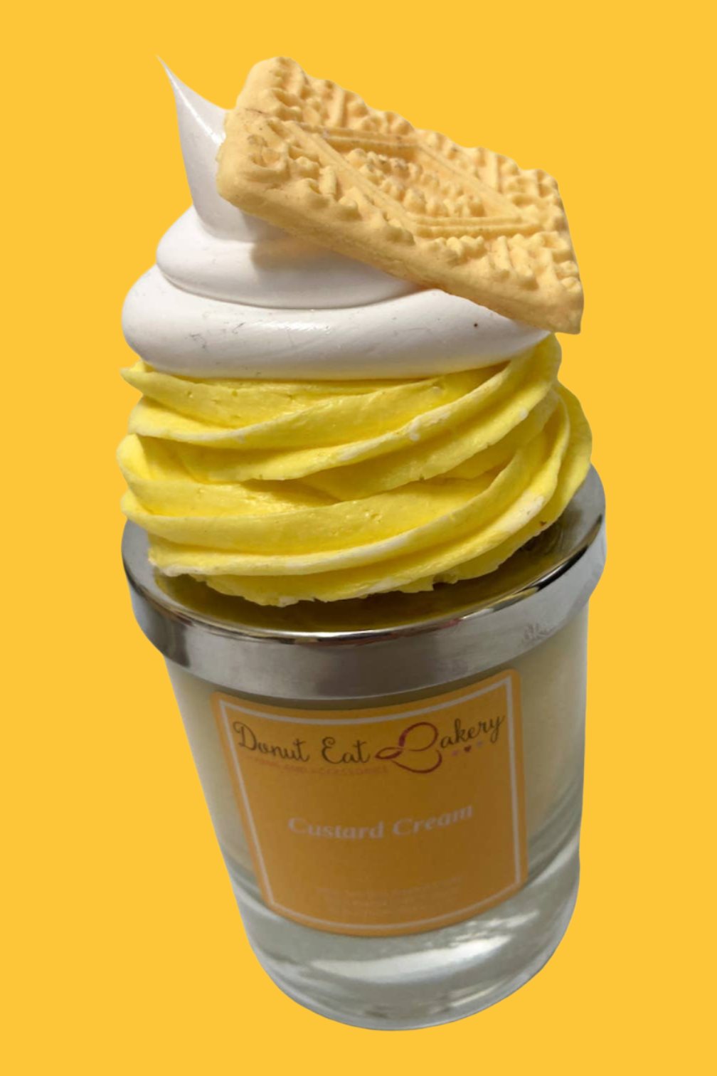 *Candle - Decorative Lid Custard Cream
