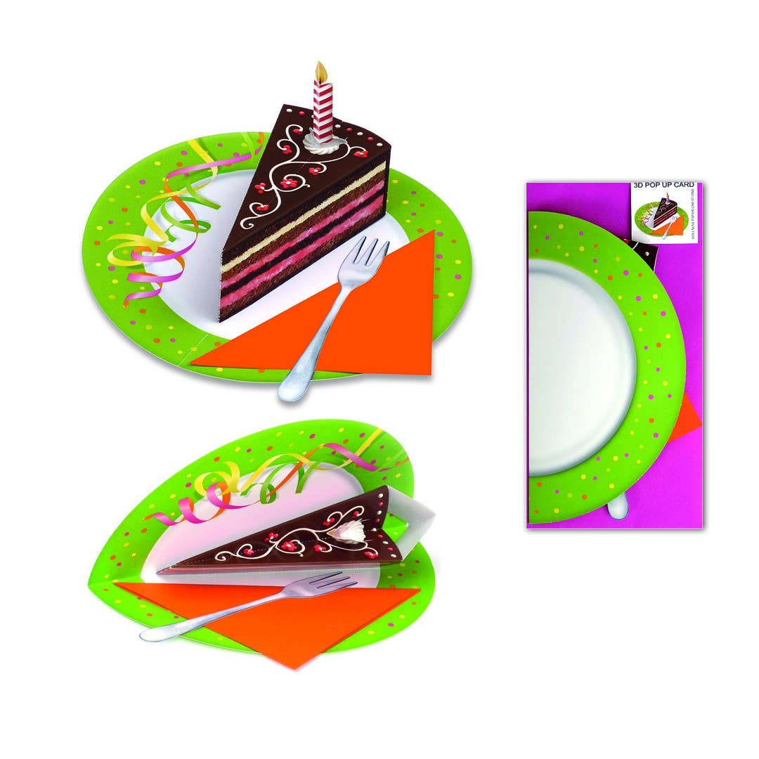 Greeting Card - Pop Up Birthday Cake Slice