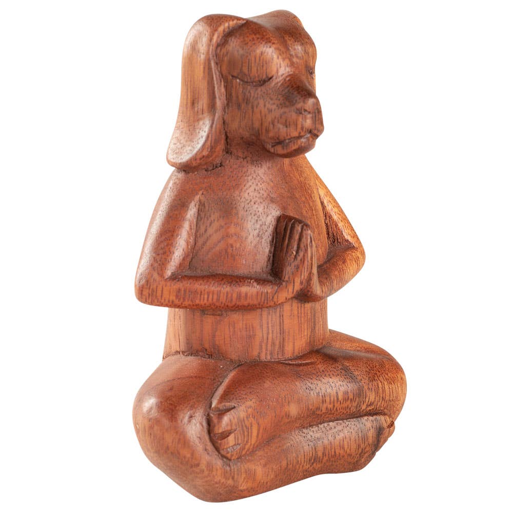 Figurine - Wooden Meditation Dog