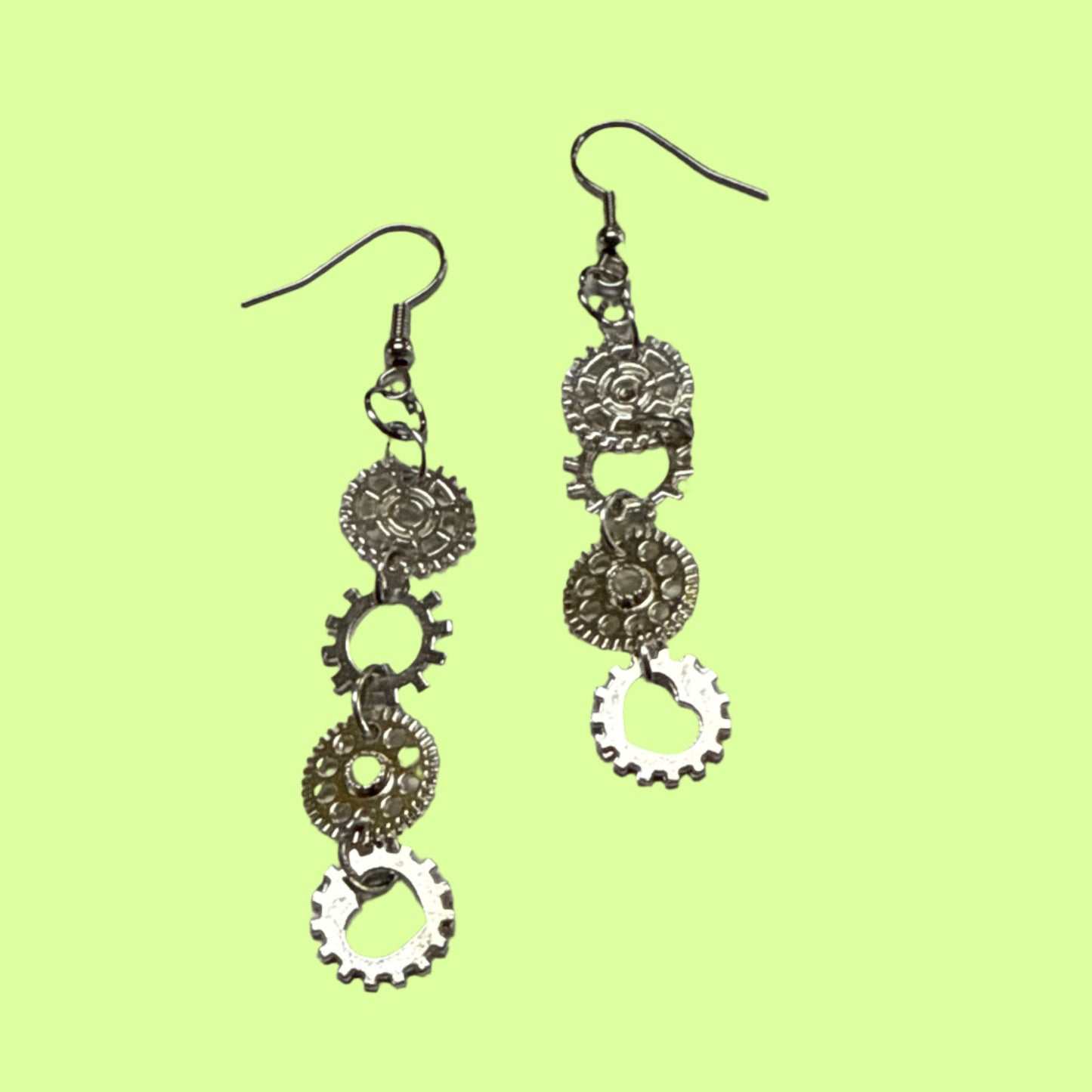 Earrings - m. mini cogs on hooks