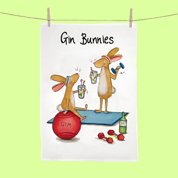 Tea Towel - Gin Bunnies