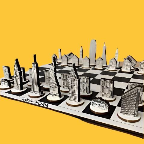 Game - Skylines Chess Set: London / New York
