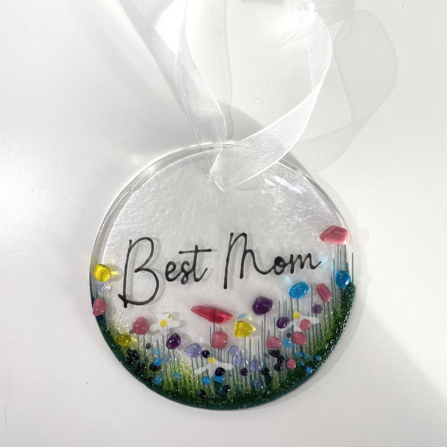 Suncatcher - Hang Keepsake - Fused Glass - Best Mom