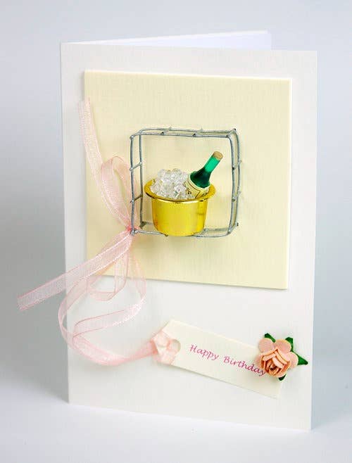 Greeting Card/gift - Gold bucket/green HB