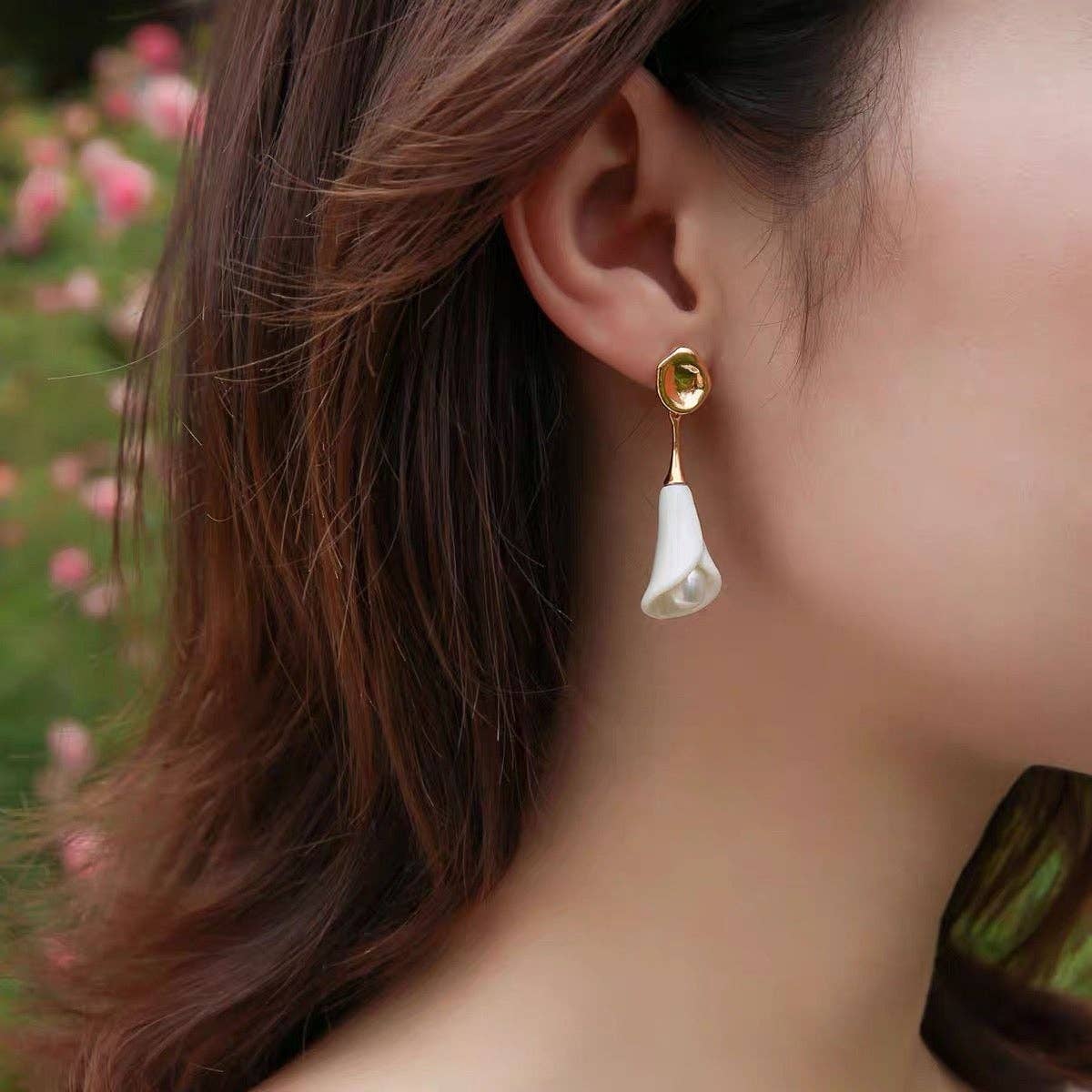 Earrings - Calla Lily- Porcelain Earrings