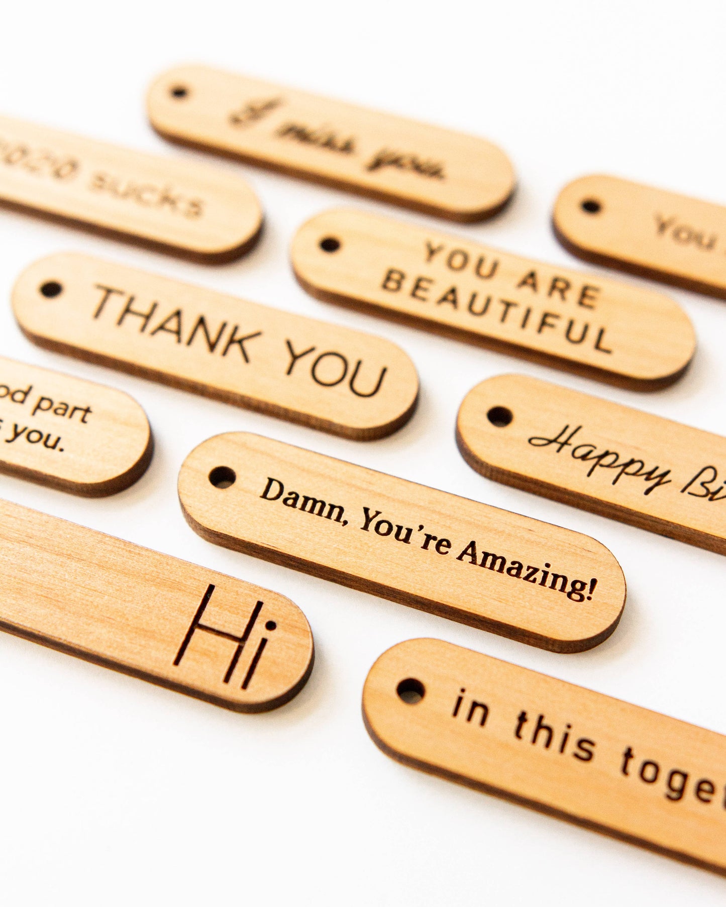 Wood Mini Gift Tag with Loop: Best Wishes