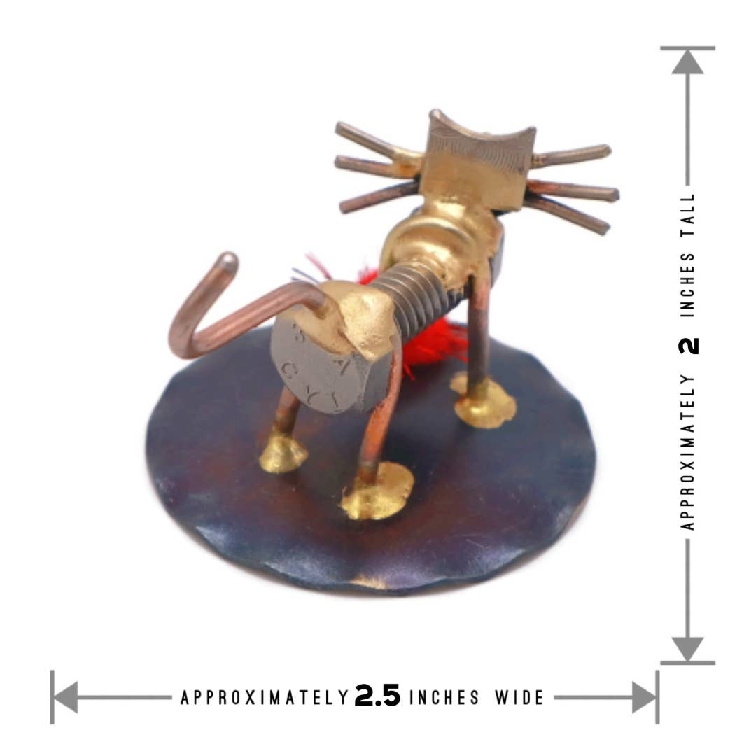 Metal Figurine - Cat with Ball