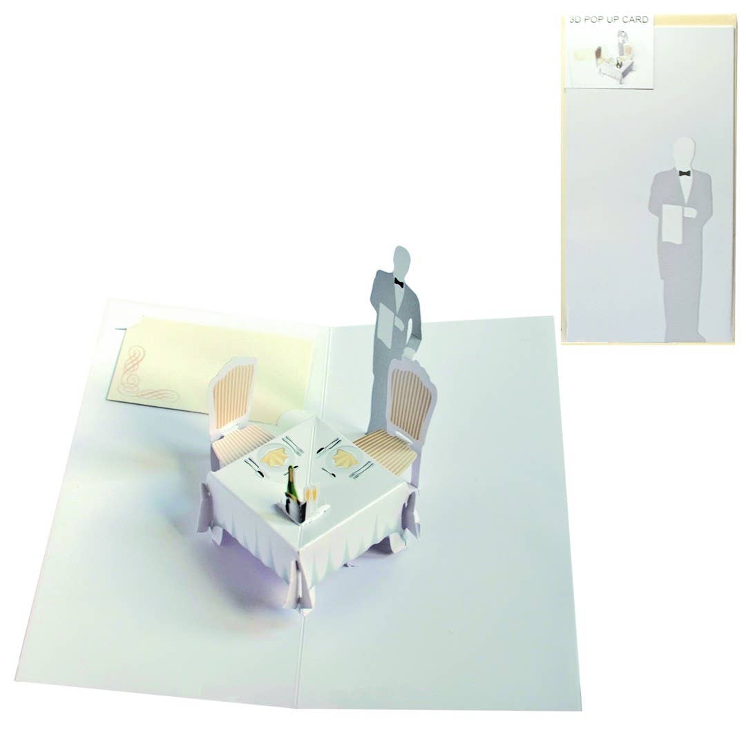 Greeting Card - Waiter by Table