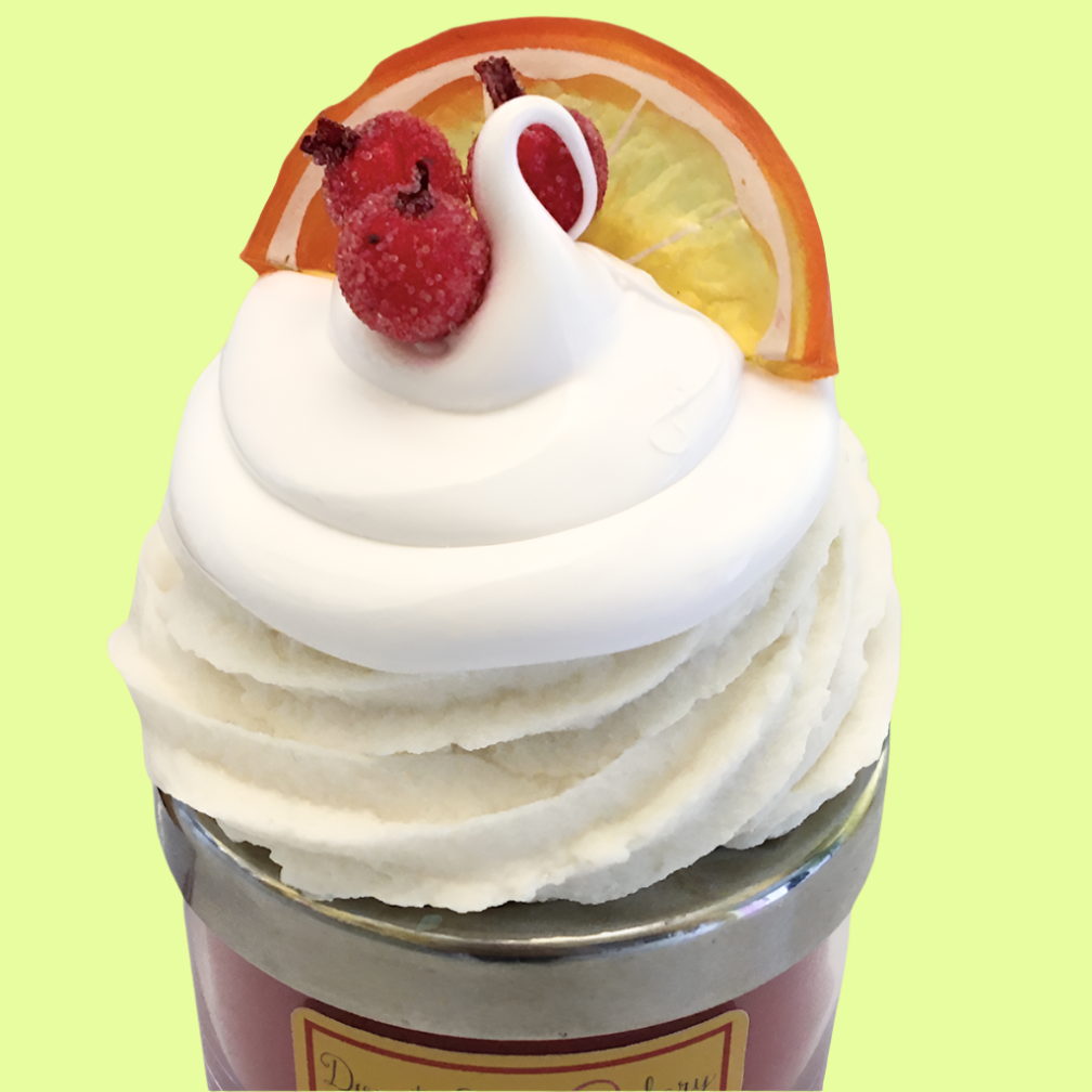 *Candle - Decorative Lid Cranberry Orange Cupcake