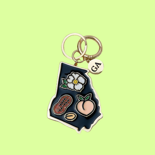 Keychain - enamel GA on met