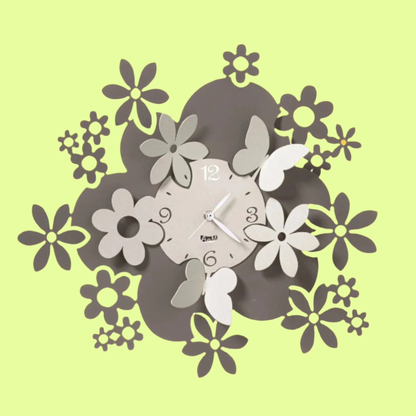 *Wall Clock - Metal Florals