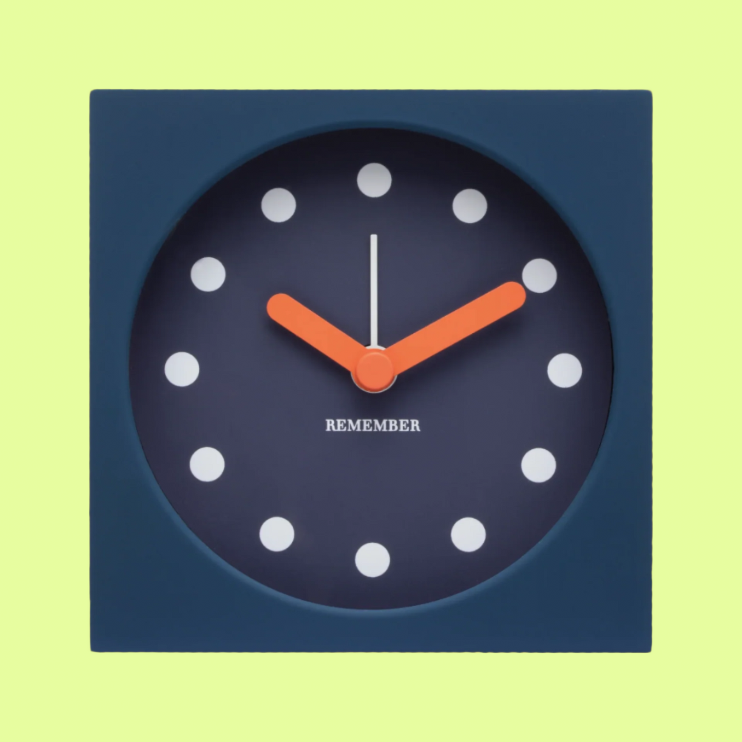 Clock - Square with round dial Dots - alarm clock blue