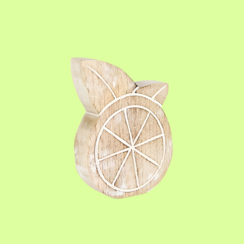 Sitter - Mango wood shape LEMON