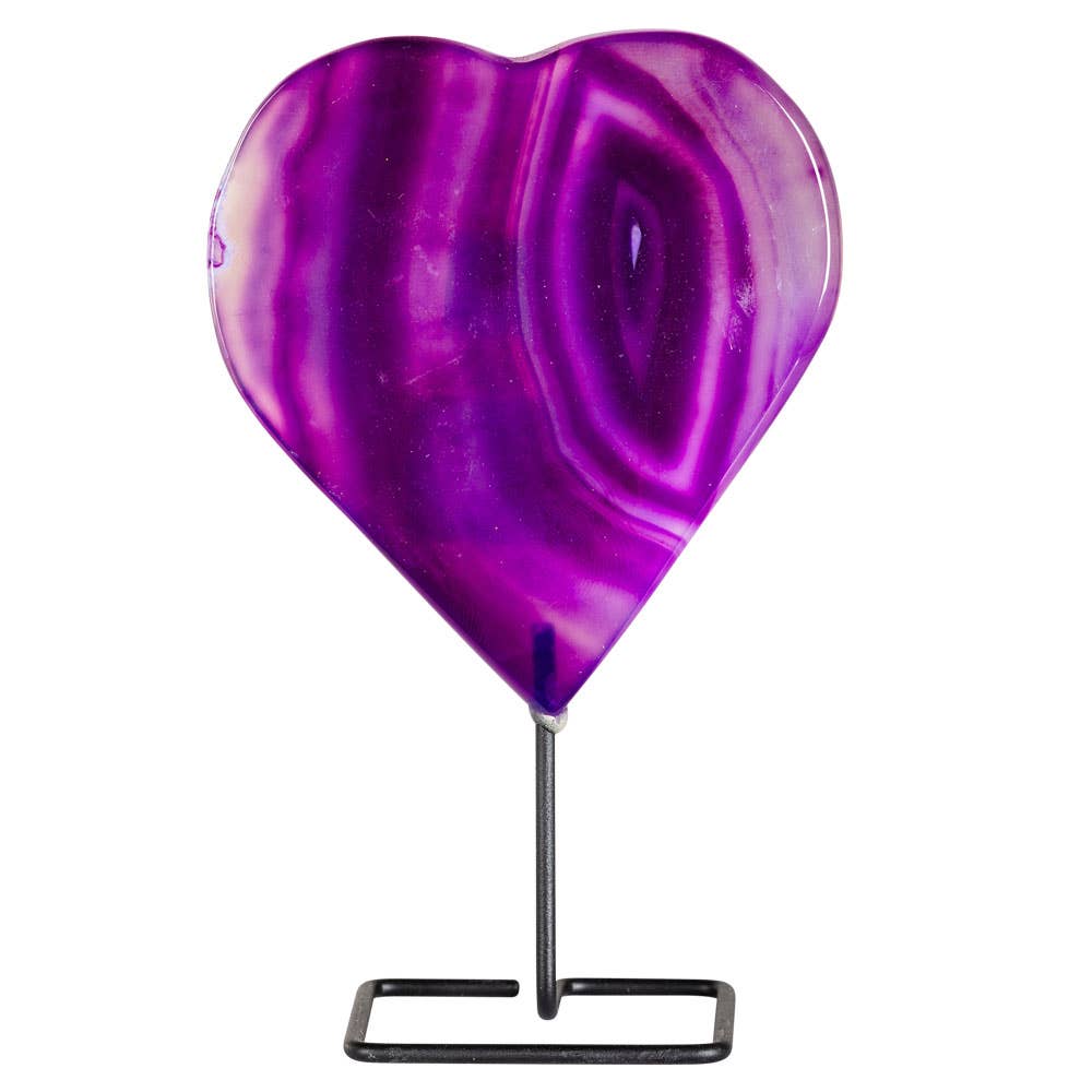 AGATE HEART ON STAND: TEAL