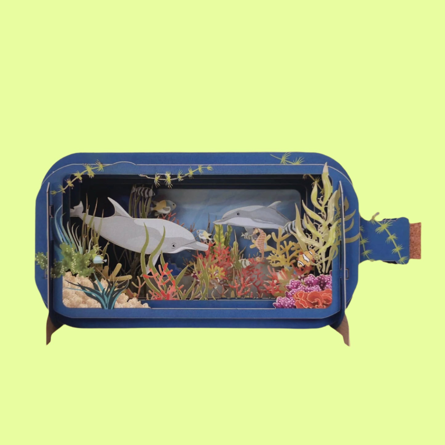 Greeting Card - Message in a Bottle Pop Up Dolphins
