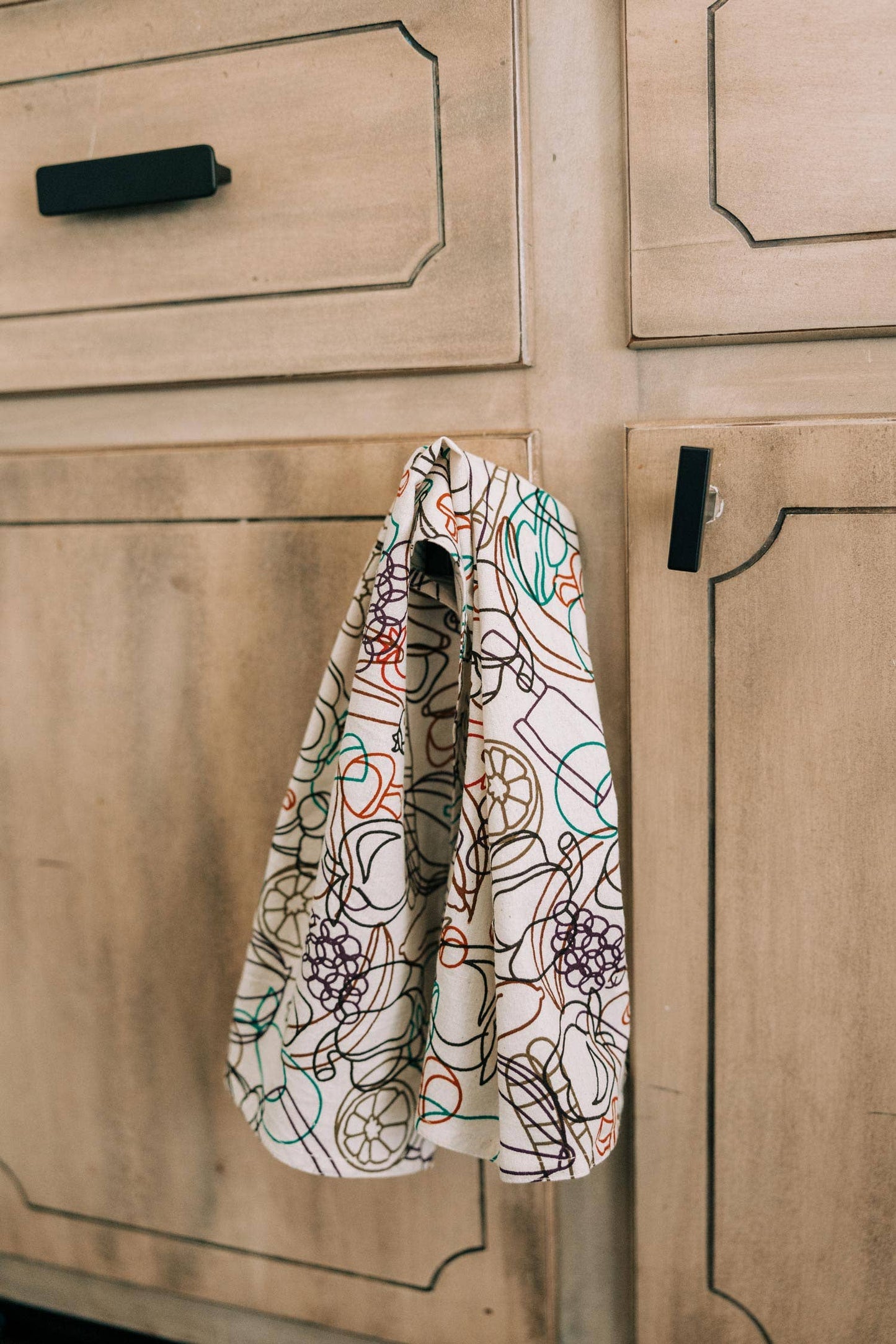 Kitchen Tea Towel - Fruit sketches