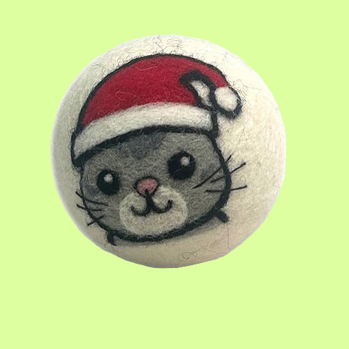 Dryer Balls - Holiday Cat