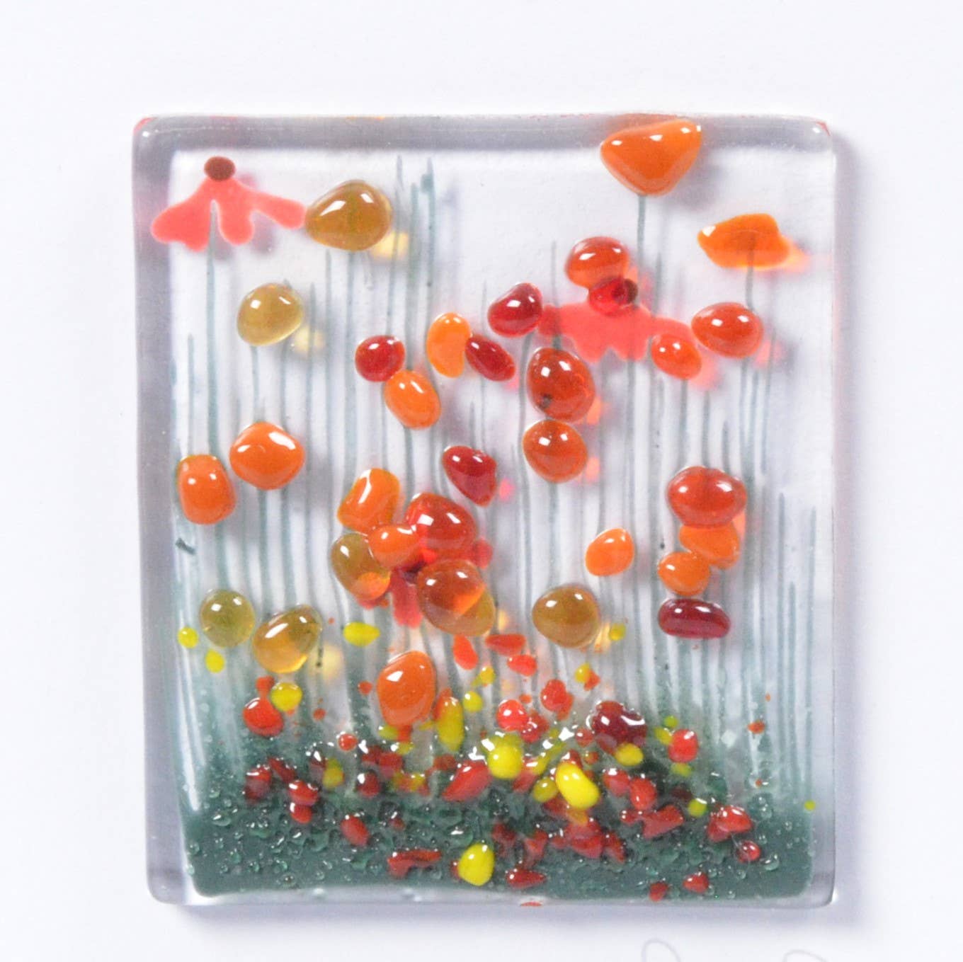 Greeting Card - Handmade Fused Glass - Gerbera