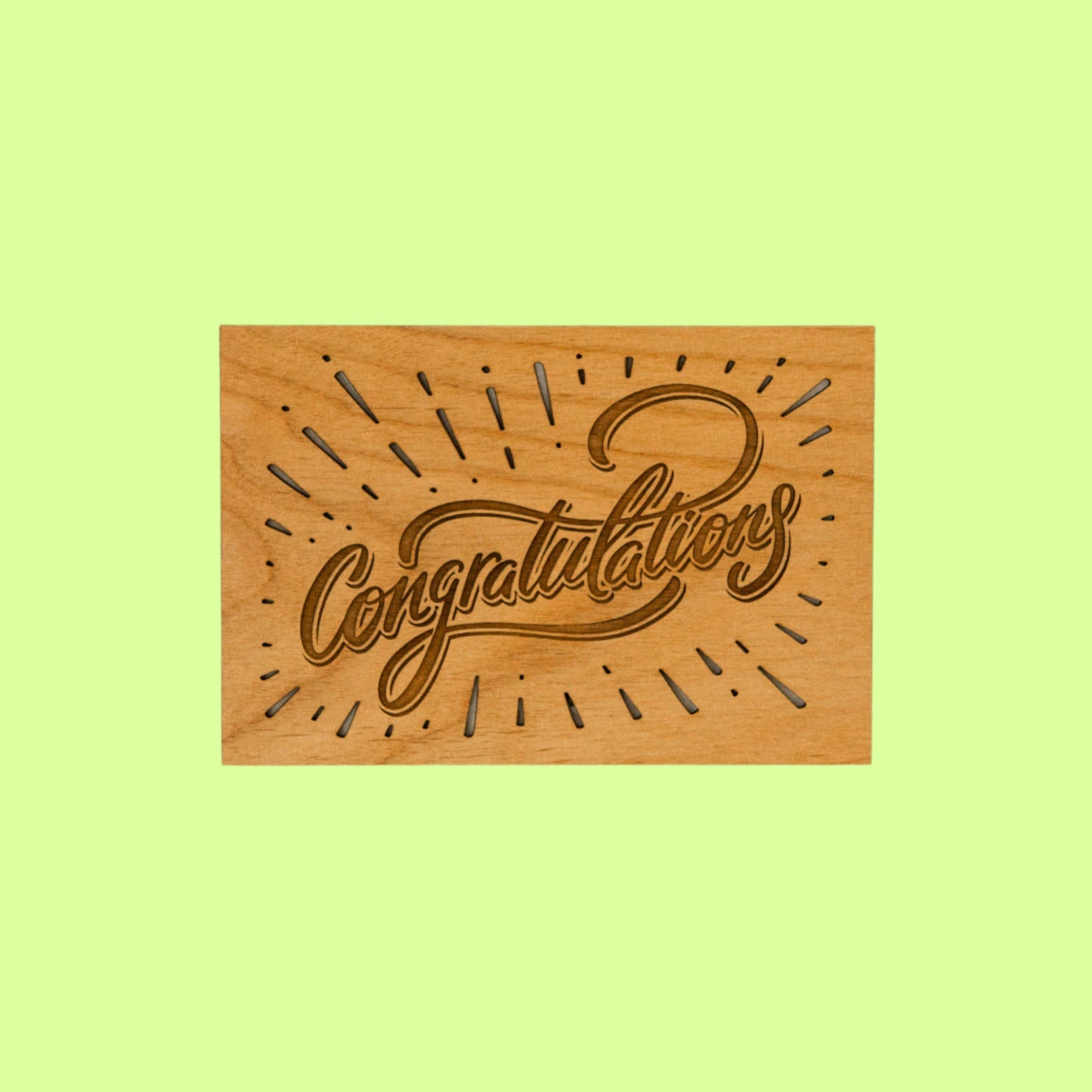 Greeting Card - Wood - Congratulations!