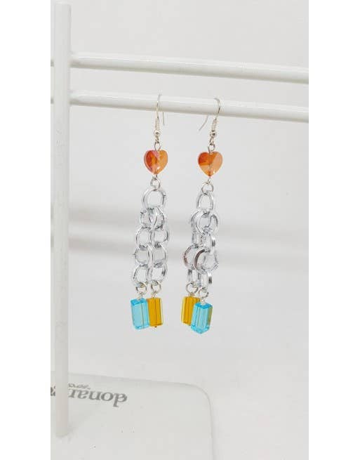 Earrings - dangling crystals
