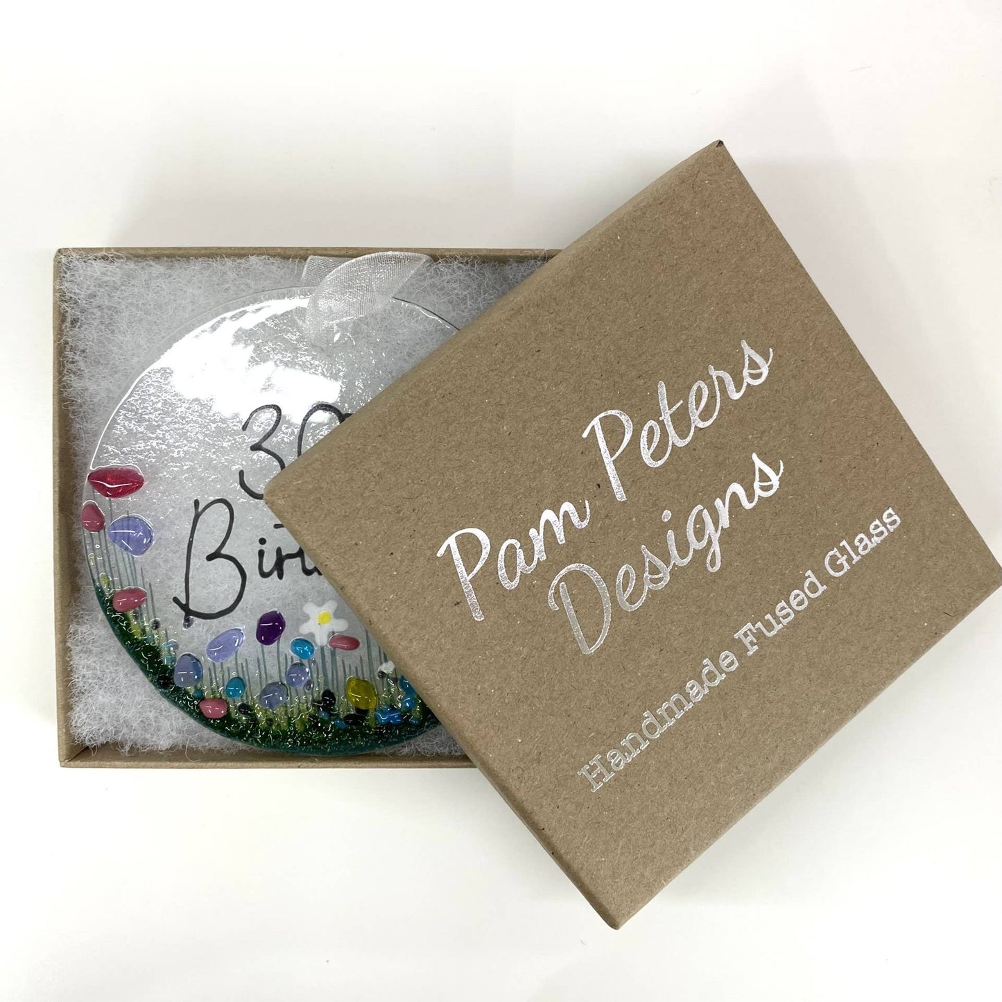 Suncatcher - Hang Keepsake - Fused Glass -100th Birthday