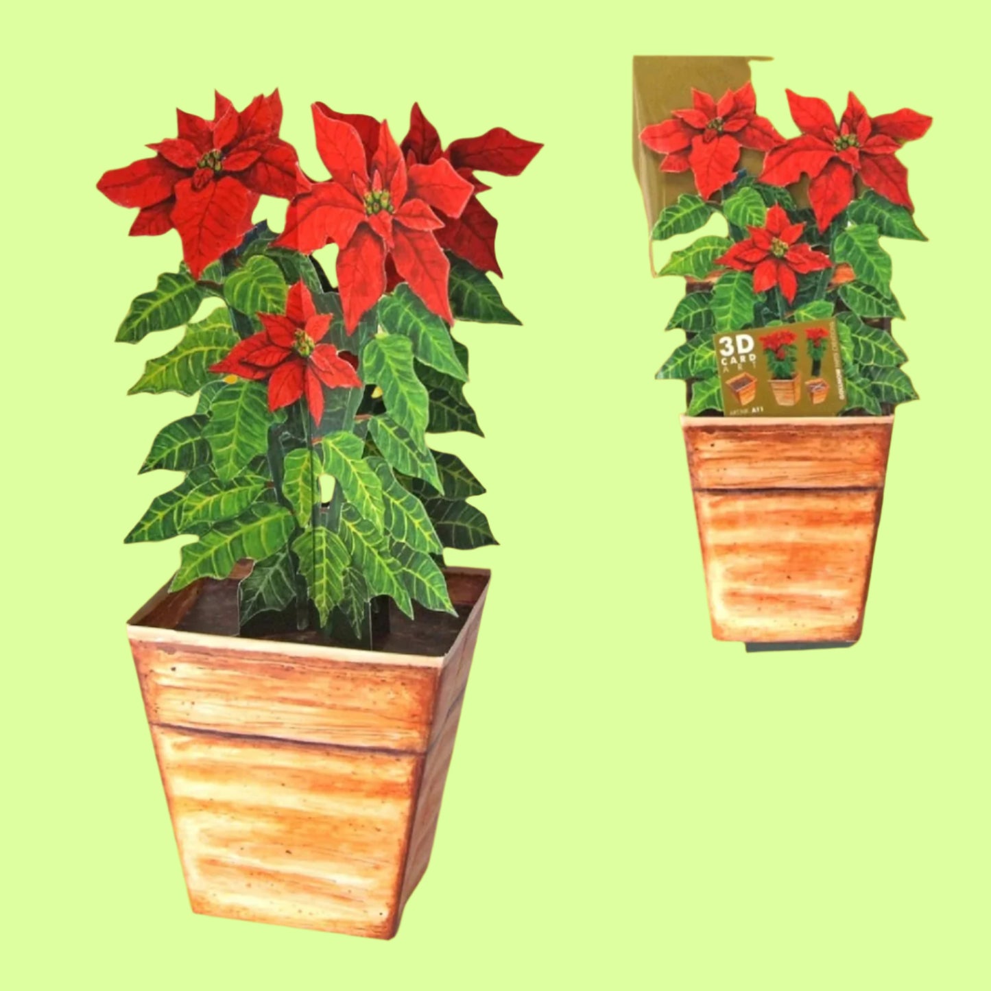 Greeting Card - 3D Poinsettia