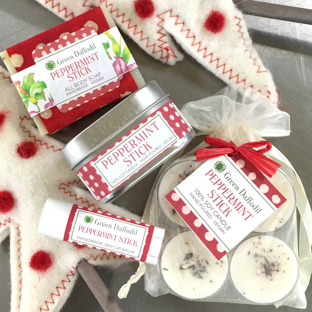 Candle - tealight Peppermint Stick 4-Pack