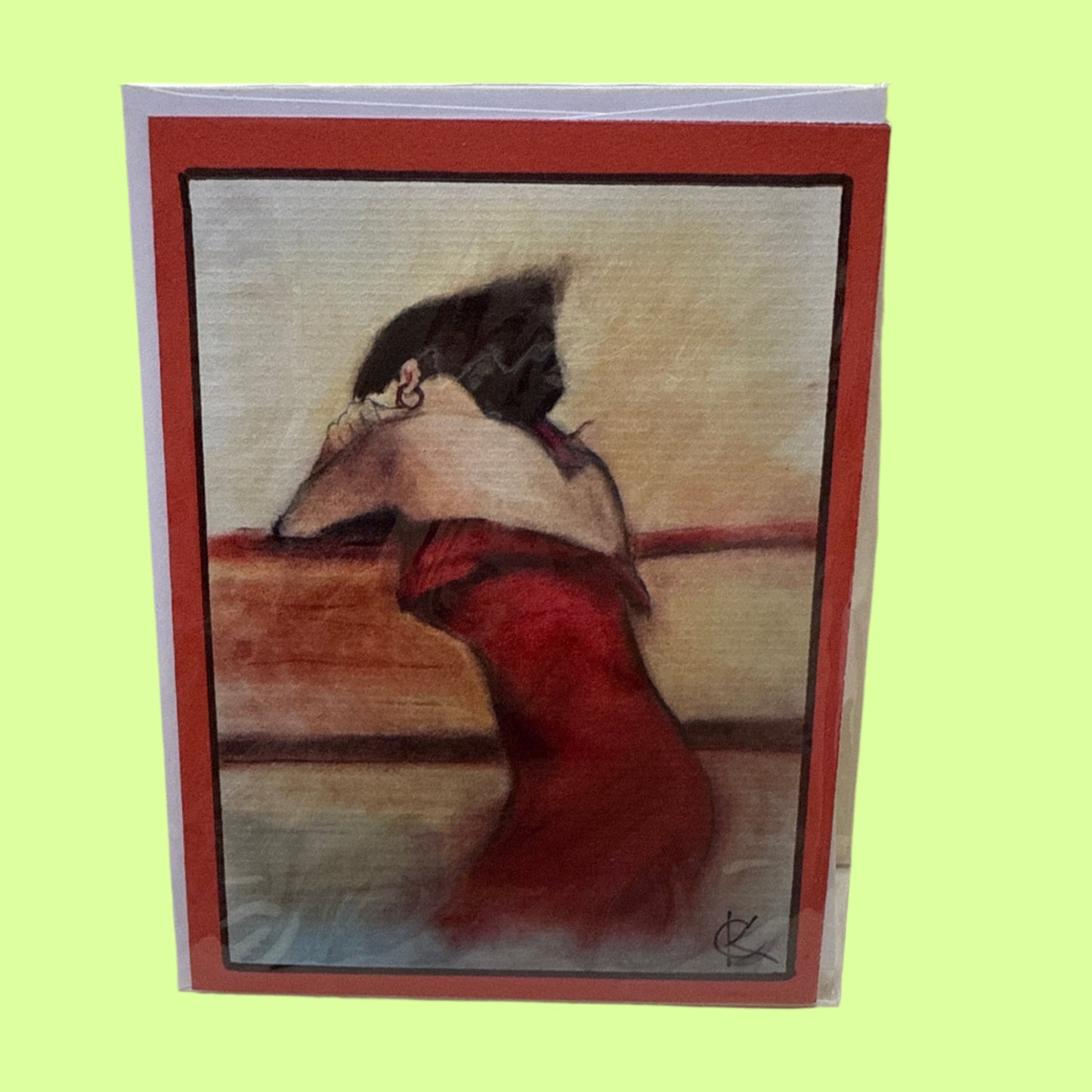 Greeting Card - SK Lady in Red Dress