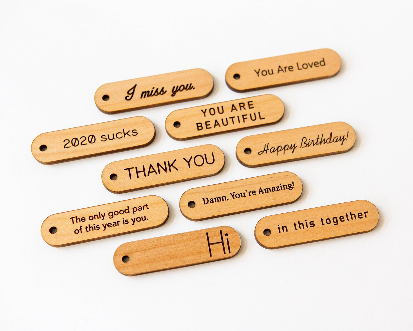 Wood Mini Gift Tag with Loop: Best Wishes
