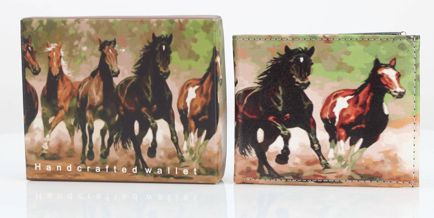 Wallet - Wild Horses Vegan Leather Bi-Fold