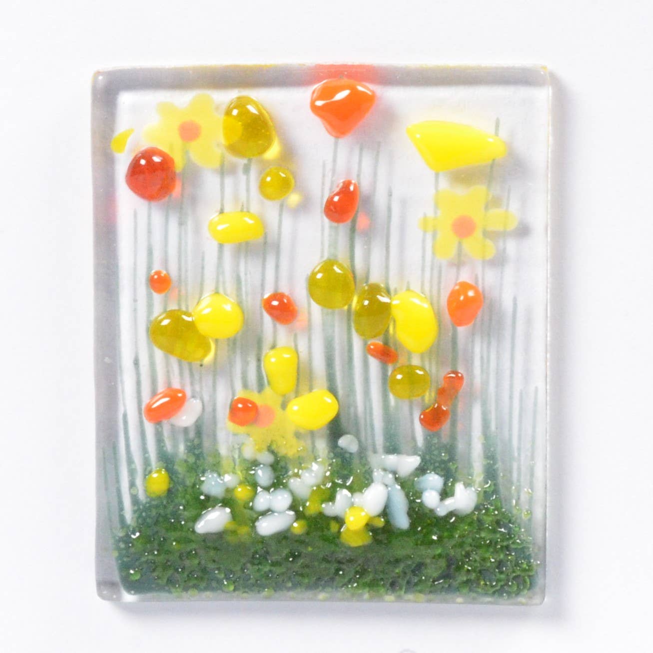Greeting Card - Handmade Fused Glass - daffodil