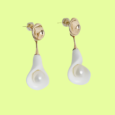 Earrings - Calla Lily- Porcelain Earrings