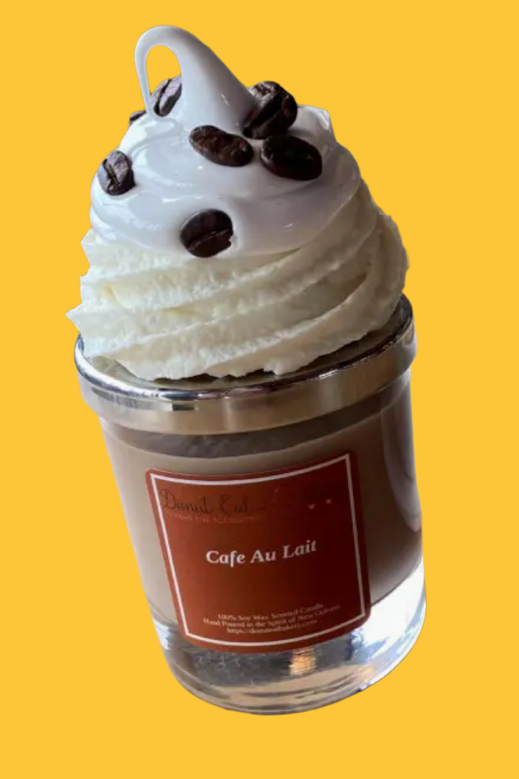 *Candle - Decorative Lid Cafe Au Lait Cupcake
