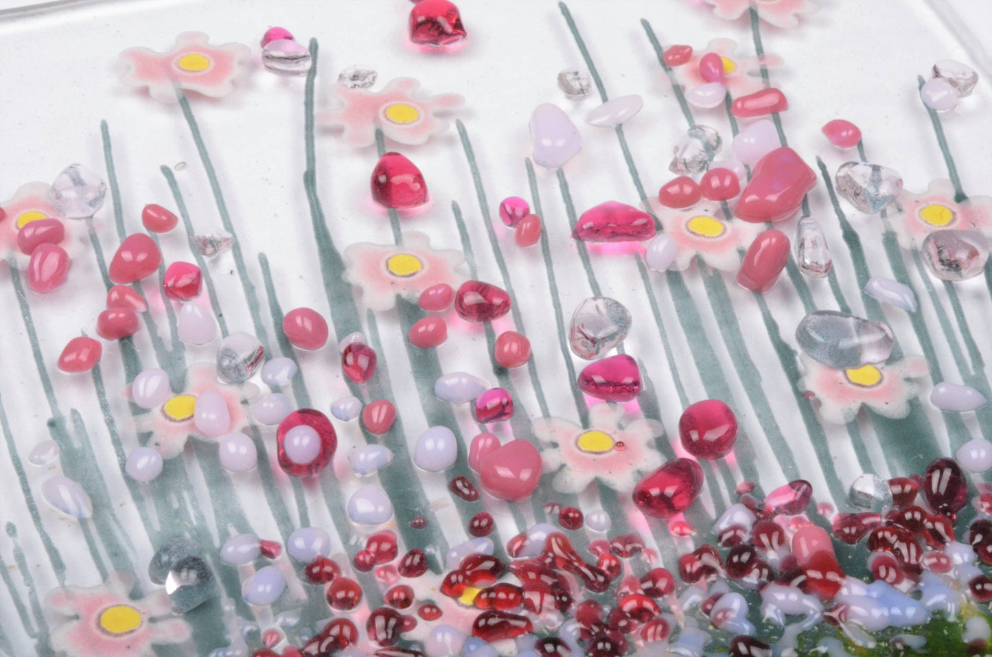 Greeting Card - Handmade Fused Glass - Blooming