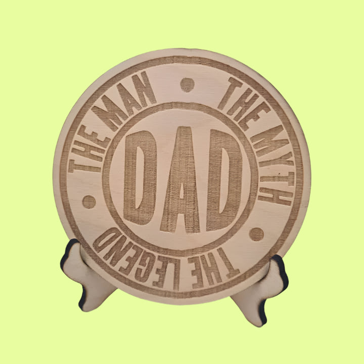 Plaque - Dad wood on stand