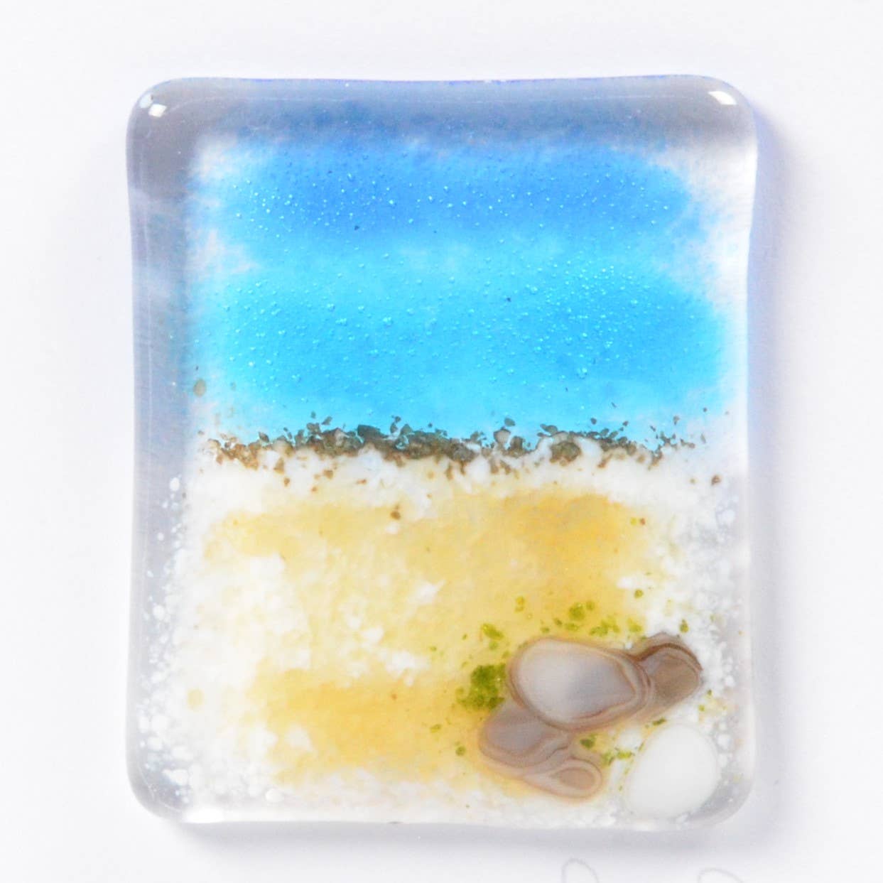 Greeting Card - Handmade Fused Glass - Beach