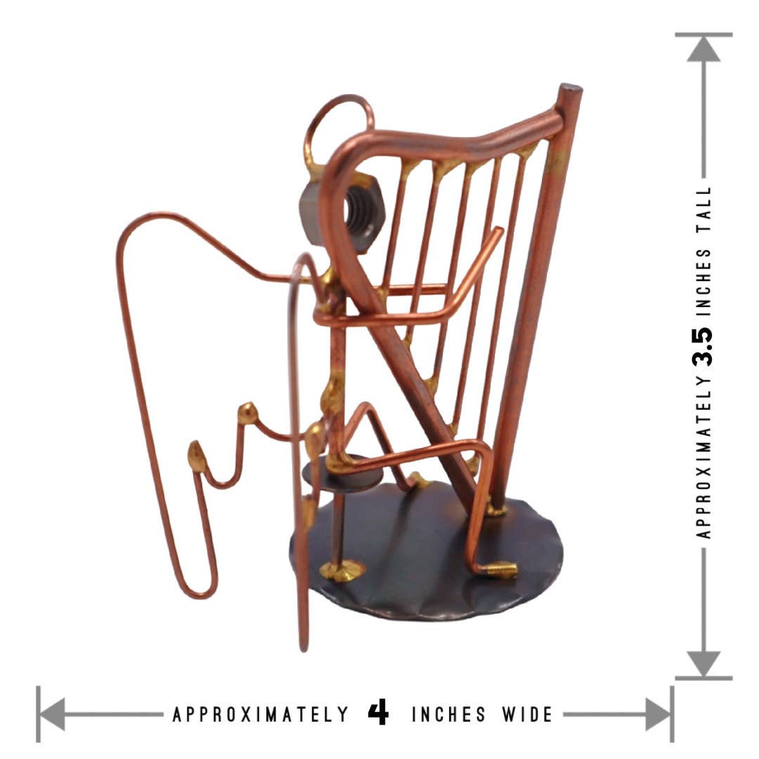 Metal Figurine - Angel with Harp