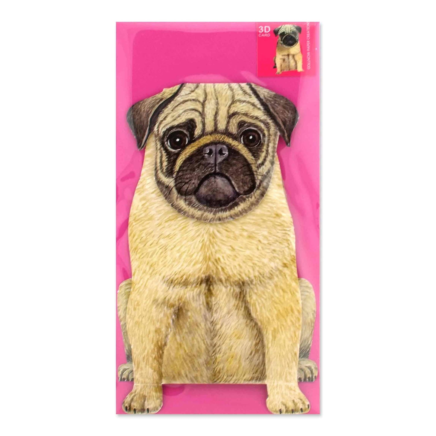 Greeting Card - 3D Pug