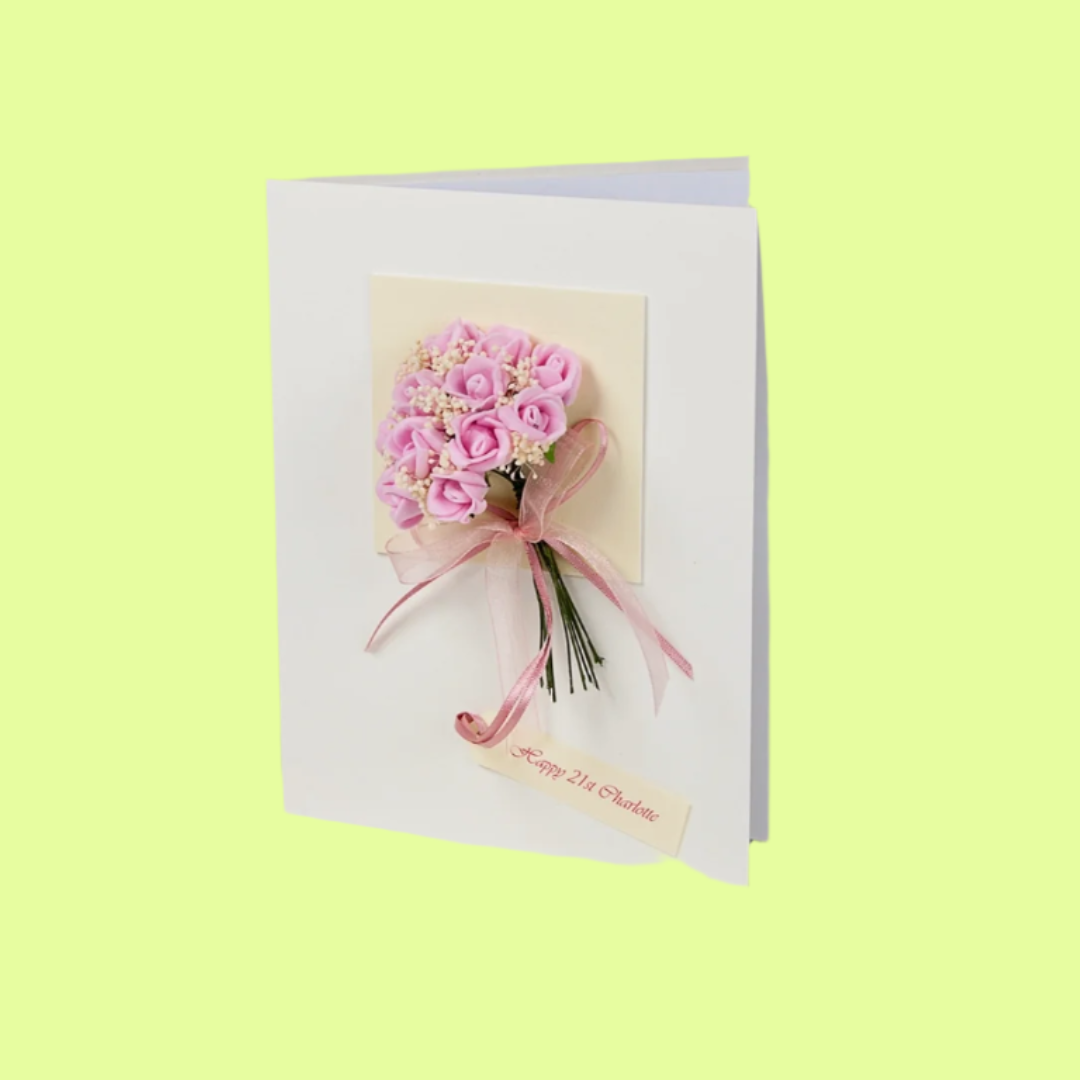 Greeting Card/gift - Birthday Bouquet: Pink