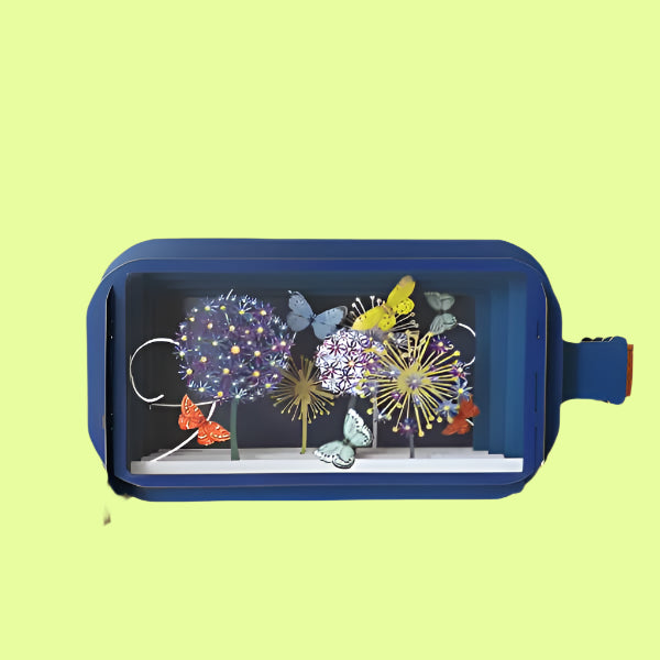 Greeting Card - Message in a Bottle Pop Up Butterflies Trees