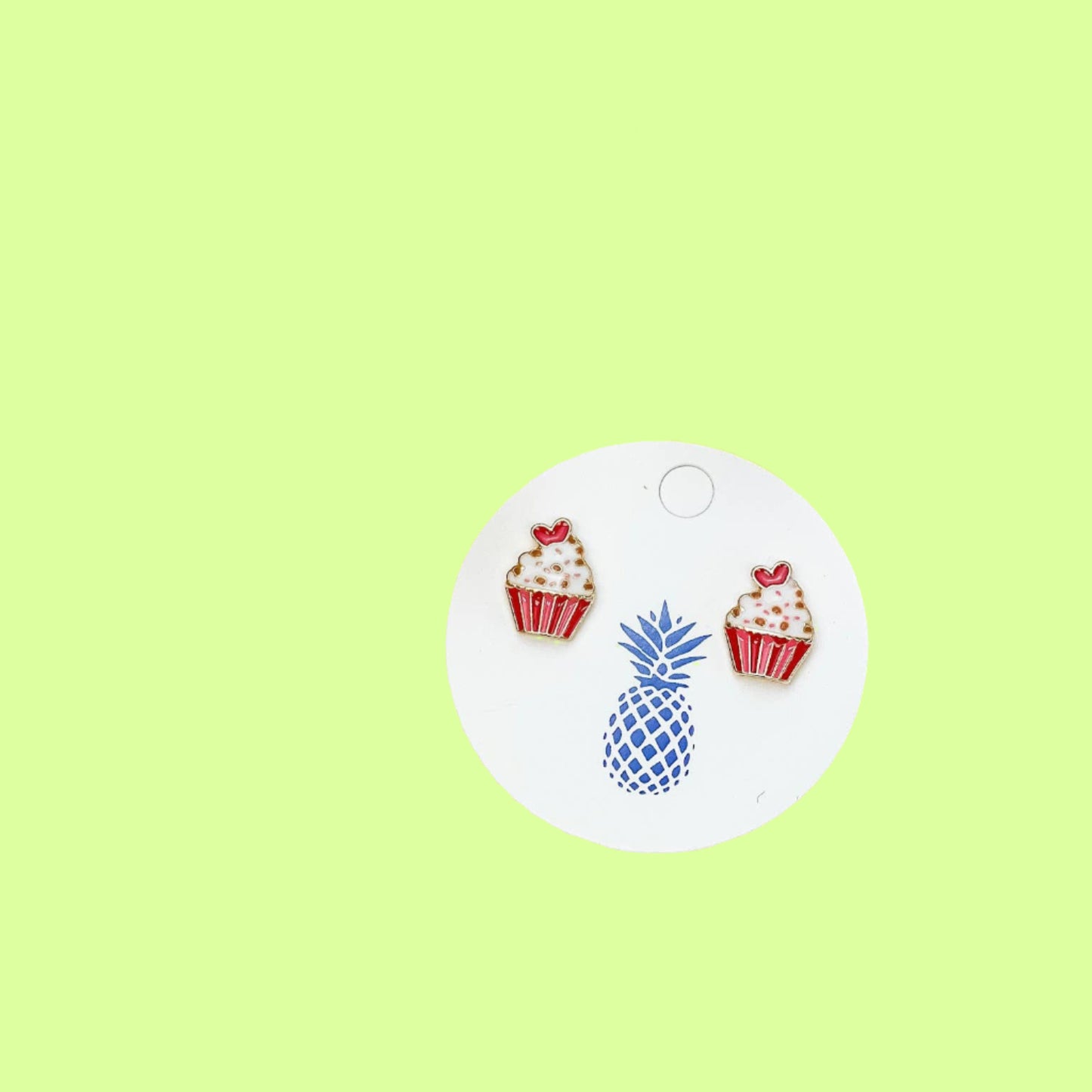 Earrings - Cupcake Enamel Studs Sprinkles