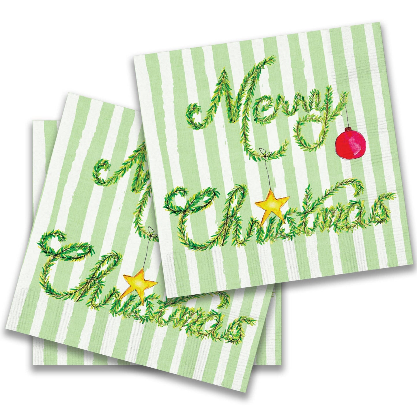 Cocktail Napkins - Merry Christmas Garland 3ply 20pcs