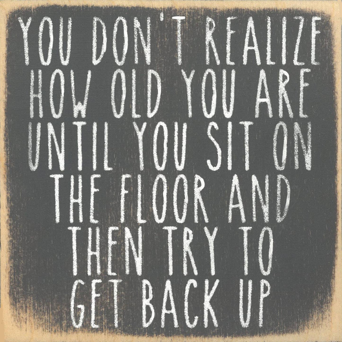 Sayings - wood block - Get Back Up