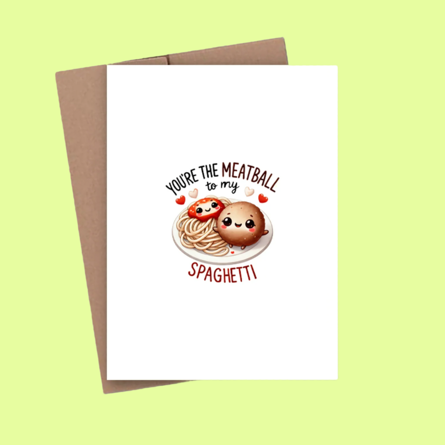 Greeting Card - Meatball Spaghetti Card