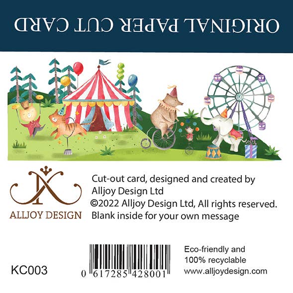 Greeting Card - Kids paper cut card Circus