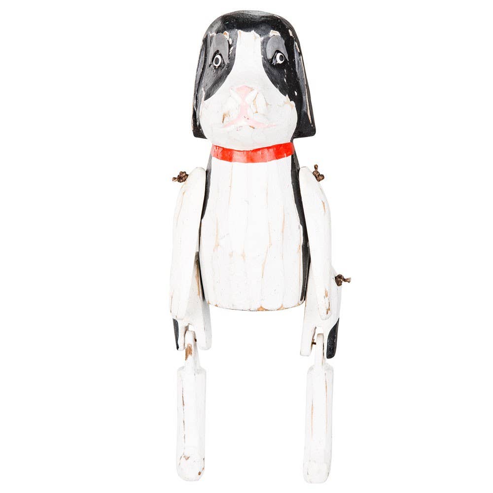 Figurine - SITTING WOODEN DOG